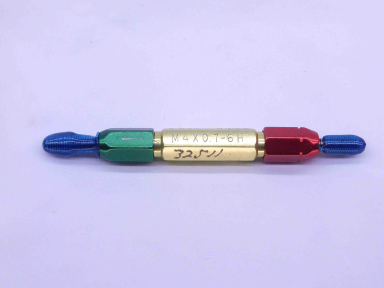 M4 X .7 6H METRIC THREAD PLUG GAGE 4 0.7 GO NO GO P.D.'S = 3.545 & 3.663 CHECK - M4076HP2