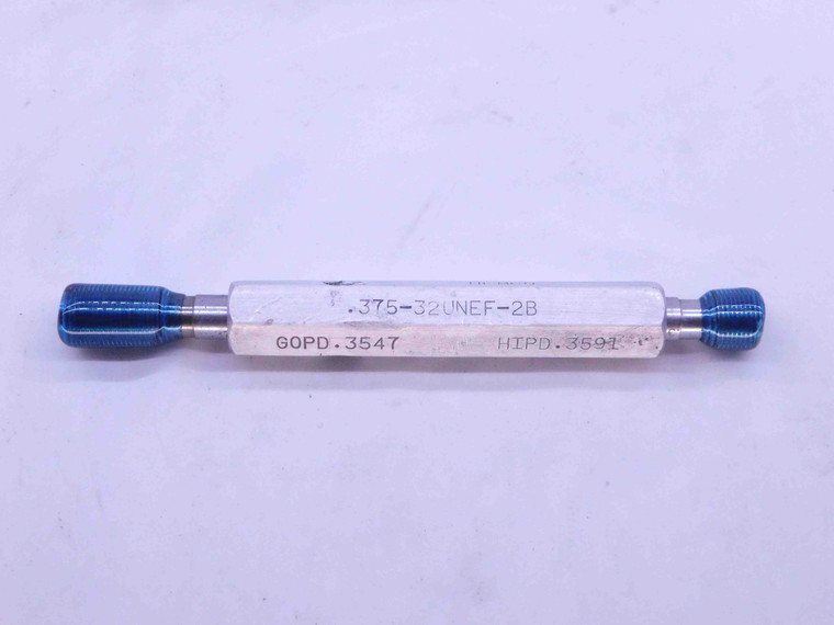 3/8 32 UNEF 2B THREAD PLUG GAGE .375 .3750 GO NO GO P.D.'S = .3547 & .3591 CHECK - CS7232NT