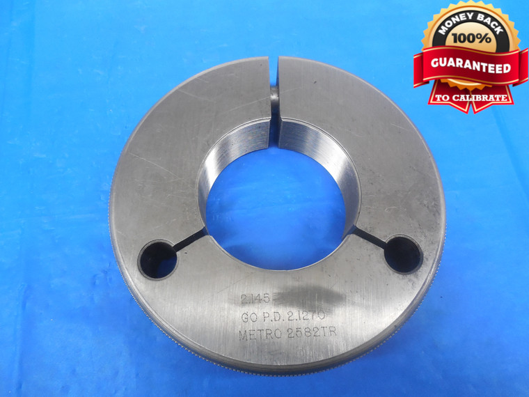 2.145 36 NS THREAD RING GAGE 2.1450 GO ONLY P.D. = 2.1270 QUALITY INSPECTION