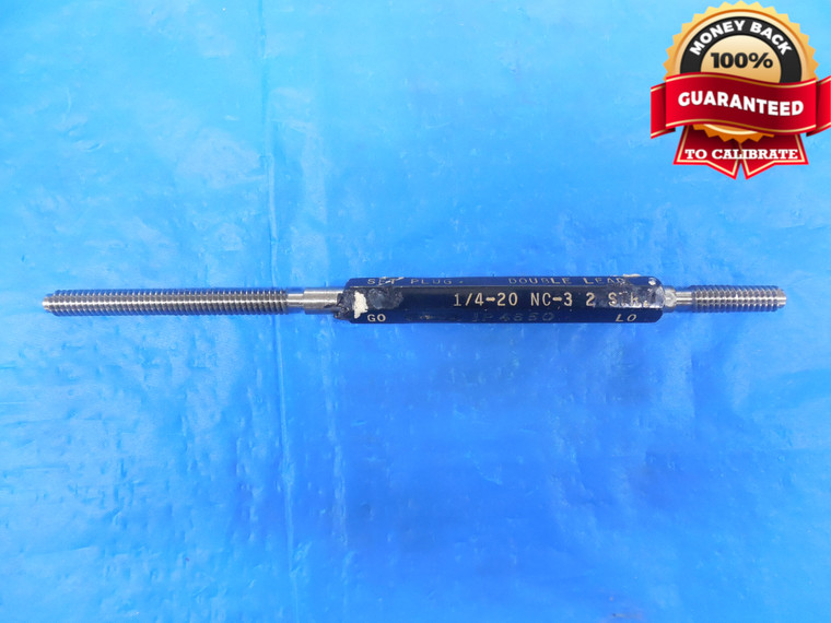 1/4 20 NC 3 SPL DOUBLE LEAD SET THREAD PLUG GAGE .25 GO NO GO= .2145 .2119 2-STR