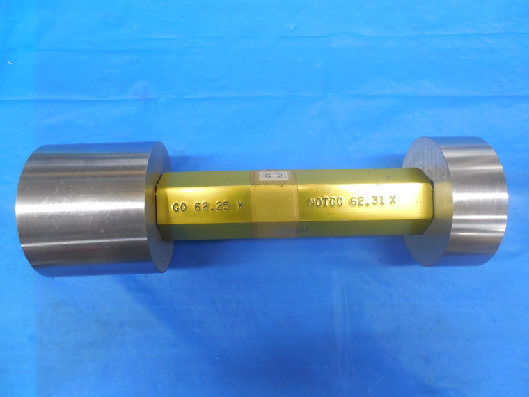62.250 & 62.310 CLASS X METRIC PIN PLUG GAGE GO NO GO OVERSIZE 62 mm 2.4508 CL-X