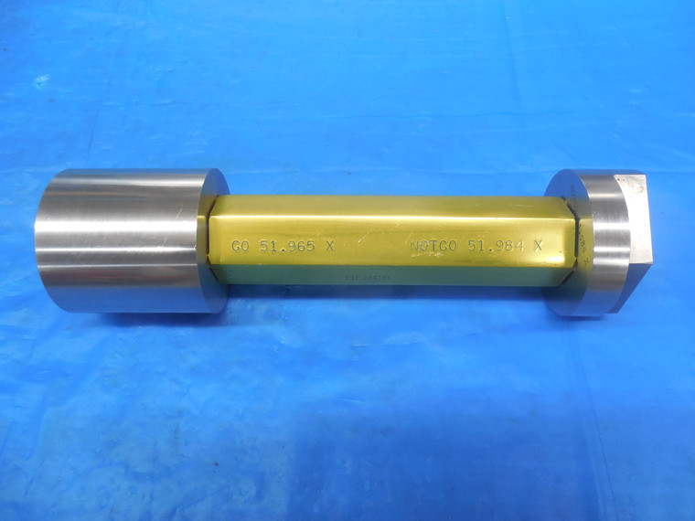 51.965 & 51.984 CLASS X METRIC HEX PIN PLUG GAGE GO NO GO UNDERSIZE 52mm 2.0466
