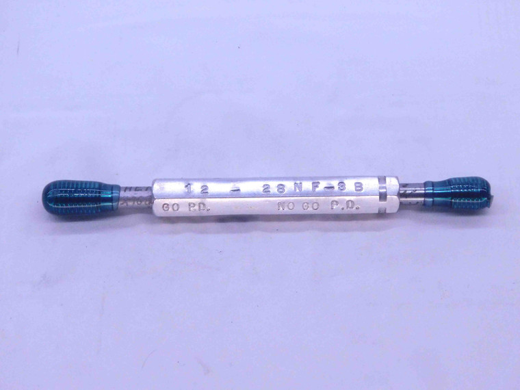 12 28 UNF 3B THREAD PLUG GAGE #12 .216 .2160 GO NO GO P.D.'S = .1928 & .1959 - CS7601FC