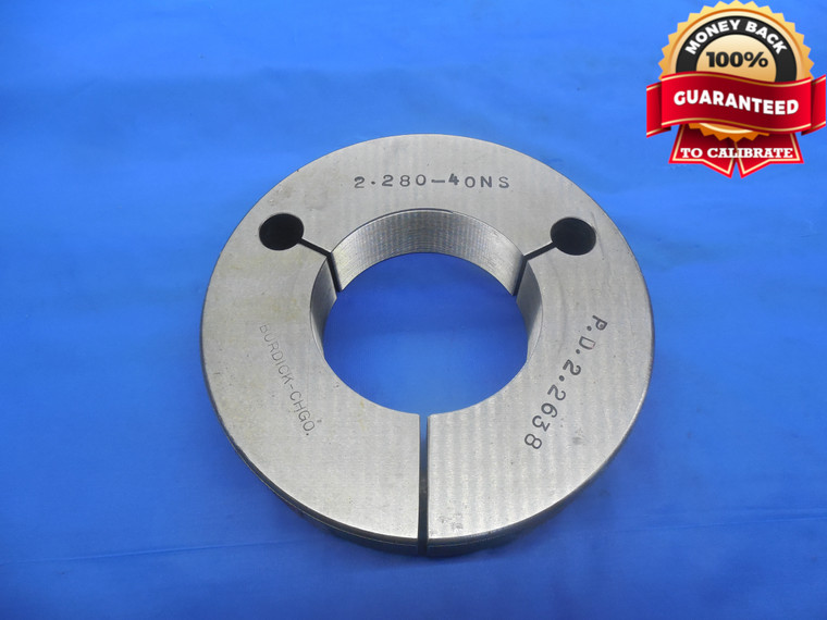 2.28 40 NS THREAD RING GAGE GO ONLY P.D. = 2.2638 2.280 2.2800-40 UNS QUALITY
