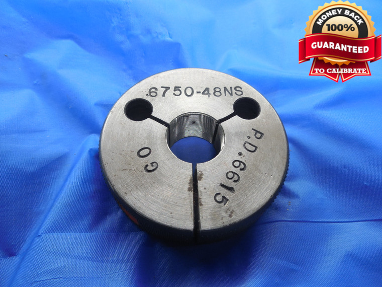 0.675 48 NS THREAD RING GAGE .675 GO ONLY P.D. = .6615 .6750"-48 INSPECTION TOOL