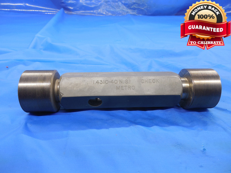 1.431 40 NS TAPERLOCK SET THREAD PLUG GAGE GO NO GO P.D. = 1.4150 CHECK 1.4310"