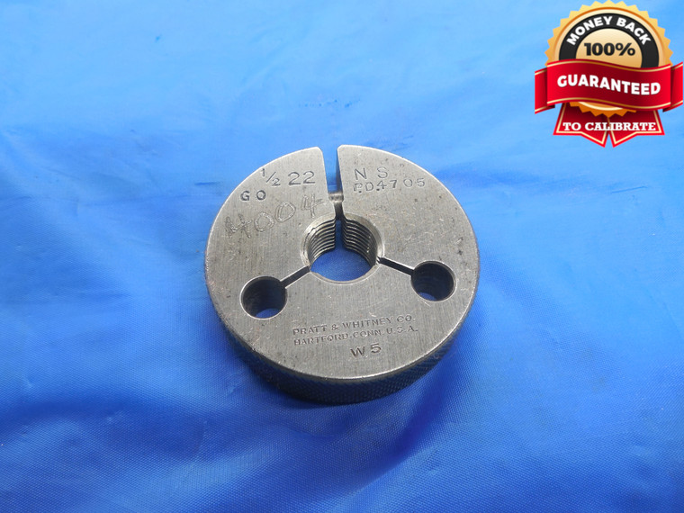 1/2 22 NS THREAD RING GAGE .5 GO ONLY P.D. = .4705 UNS 1/2"-22 QUALITY TOOL