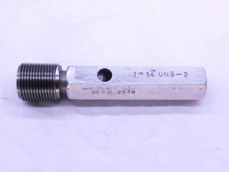1" 14 UNS 2 THREAD PLUG GAGE 1.0 1.00 1.000 1.0000 GO ONLY P.D. = .9536 2B OR 3B - DW0203FC