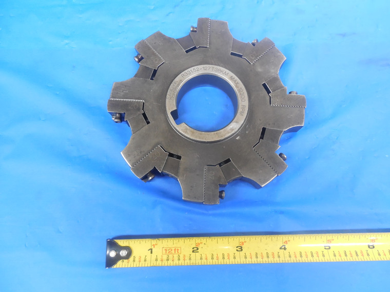 SANDVIK 5" 1 1/2 PILOT HOLE 3/8 KEY INDEXABLE SLOTTING CUTTER R331.52-127T38KM