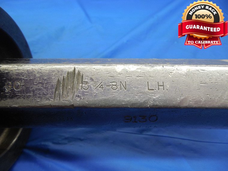 3 3/4 8 N LEFT HAND THREAD PLUG GAGE 3.75 GO ONLY P.D. = 3.6688 L.H. 3.750 2B 3B