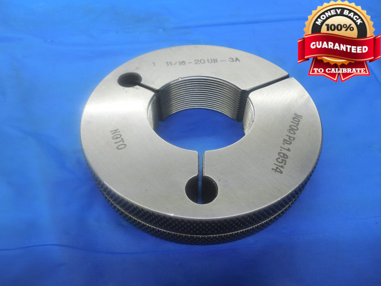 1 11/16 20 UN 3A THREAD RING GAGE 1.6875 NO GO ONLY P.D. = 1.6514 N-3A TOOL