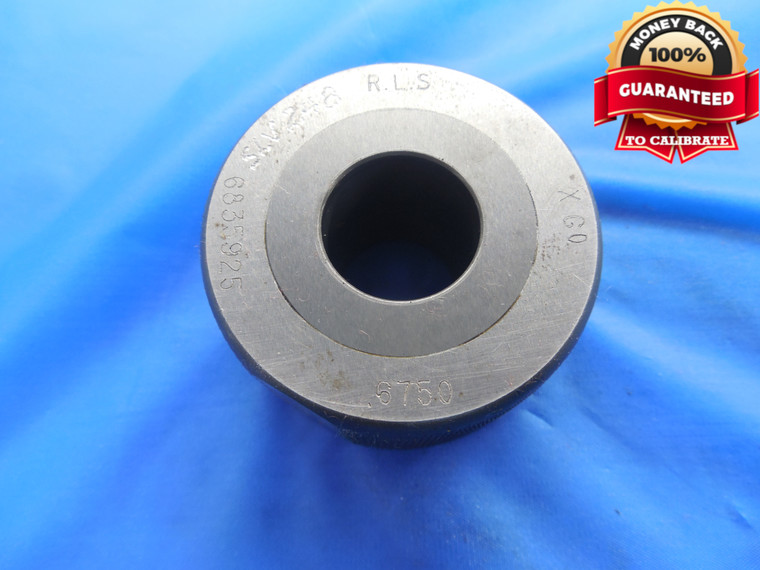 .6750 CLASS X CARBINE PLAIN BORE RING GAGE .6875 -.0125 UNDERSIZE 11/16 .675