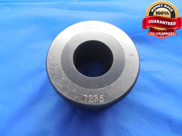 .7235 CLASS X CARBIDE PLAIN BORE RING GAGE .7188 +.0047 OVERSIZE 23/32 18.377 mm