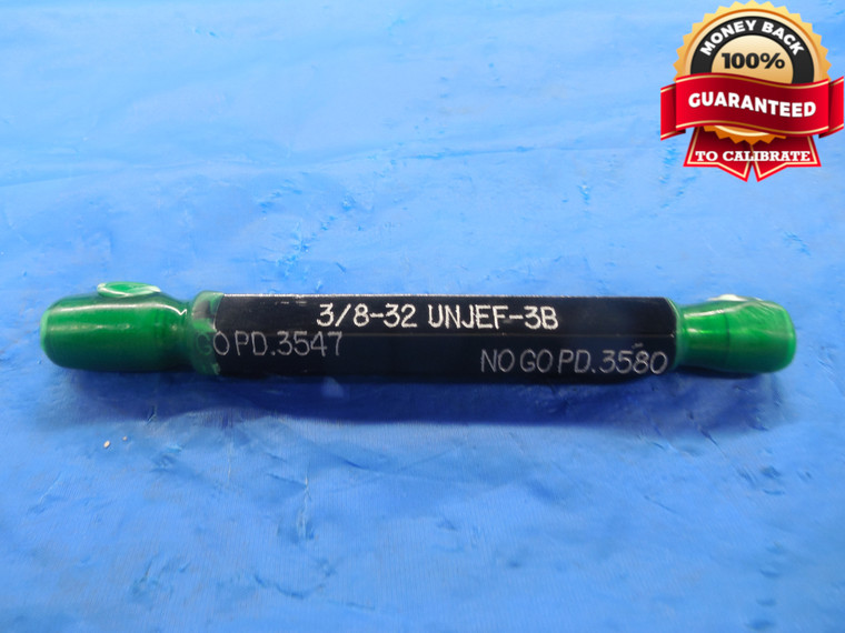 3/8 32 UNJEF 3B THREAD PLUG GAGE .375 GO NO GO P.D.'S = .3547 & .3580 UNEF-3B