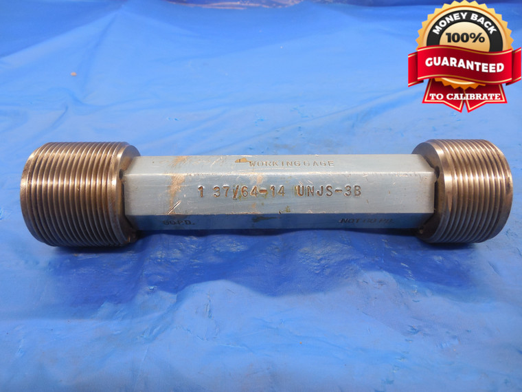 1 37/64 14 UNJS 3B THREAD PLUG GAGE 1.5781 GO NO GO P.D.'S = 1.5317 & 1.5371