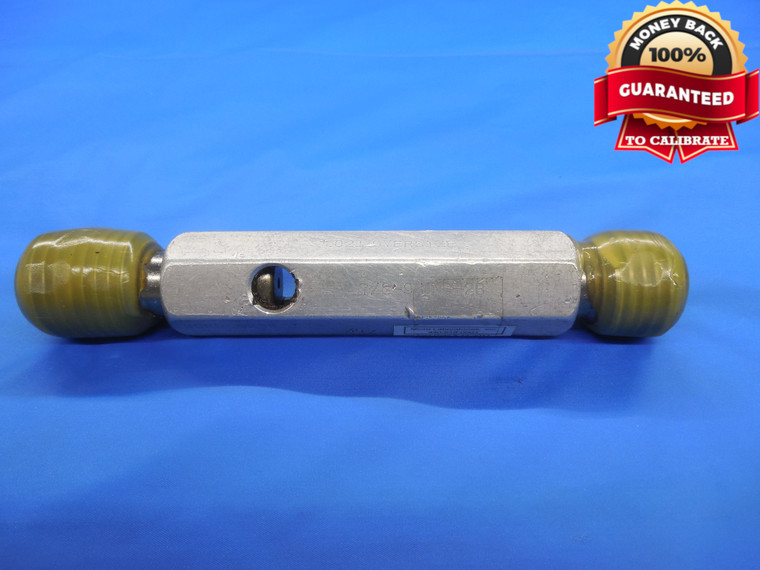 7/8 9 UNC 2B OVERSIZE +.021 THREAD PLUG GAGE .875 GO NO GO P.D.'S= .8238 & .8320