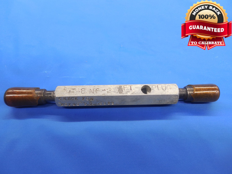 3/8 48 NS 2 SET THREAD PLUG GAGE .375 GO NO GO P.D.'S = .3615 & .3583 CHECK