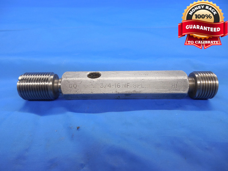 3/4 16 NF SPL THREAD PLUG GAGE .75 GO NO GO P.D.'S = .7102 & .7159 UNF TOOL