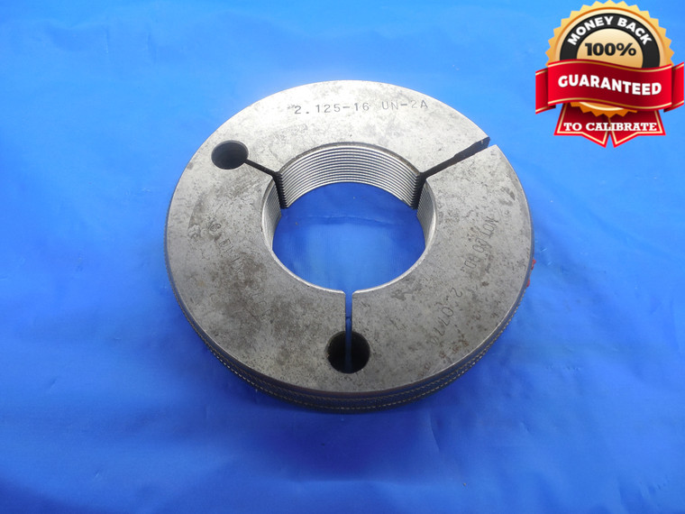 2 1/8 12 UN 2A THREAD RING GAGE 2.125 NO GO ONLY P.D. = 2.0774 N-2A QUALITY