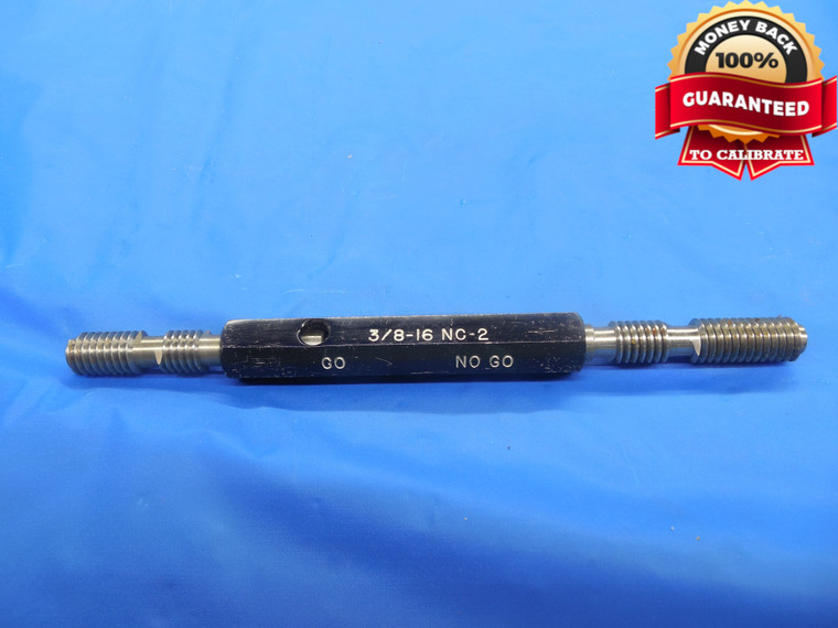 3/8 16 NC 2 HILO SET THREAD PLUG GAGE .375 GO NO GO P.D.'S = .3344 & .3299 CHECK