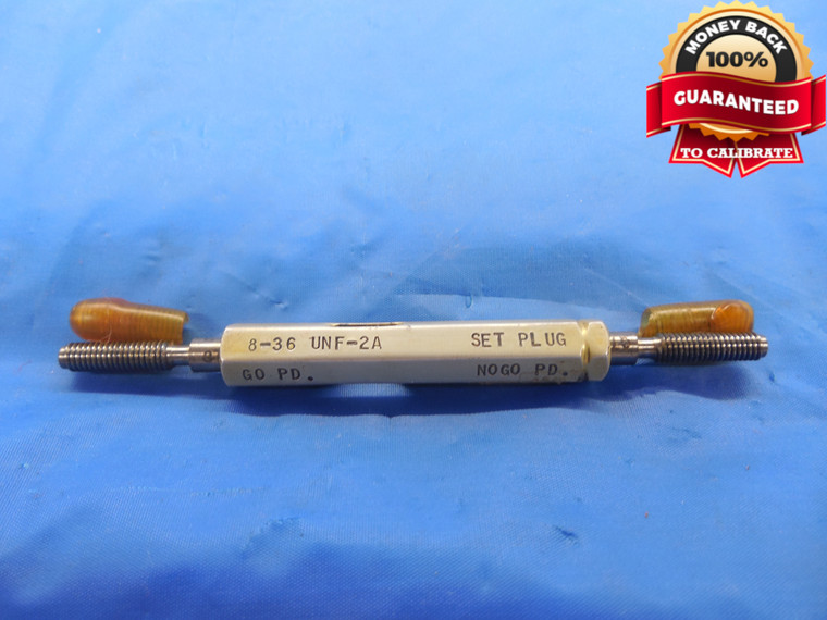 8 36 UNF 2A SET THREAD PLUG GAGE #8 .164 GO NO GO P.D.'S = .1452 & .1424 NF-2A