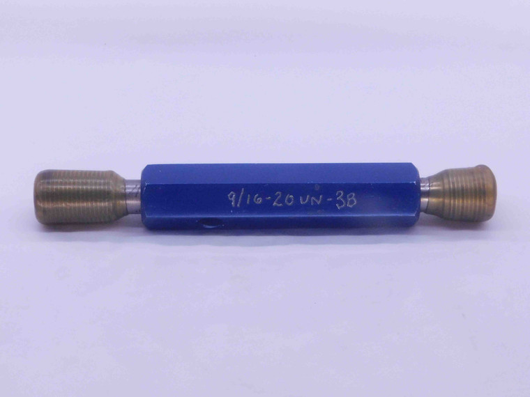 9/16 20 UN 3B THREAD PLUG GAGE .5625 GO NO GO P.D.'S = .5300 & .5341 INSPECTION - DW0998FC