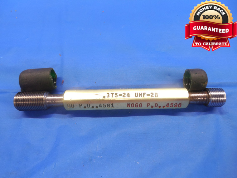 3/8 24 UNF 2B TWINSWERT HELICOIL THREAD PLUG GAGE .375 GO NO GO = .4561 & .4590