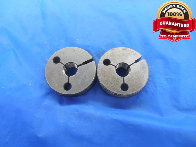 1/2 27 UNS 3A THREAD RING GAGES .5 GO NO GO P.D.'S = .4759 & .4731 NS-3A TOOL