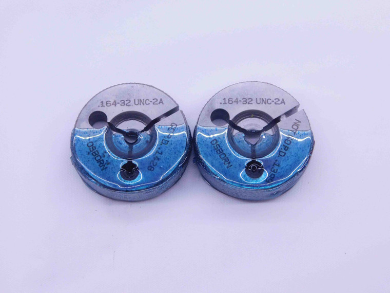 8 32 UNC 2A THREAD RING GAGES #8 .164 .1640 GO NO GO P.D.'S = .1428 & .1399 - DW1204FC