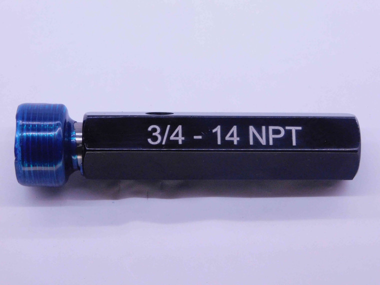 3/4 14 NPT L1 PIPE THREAD PLUG GAGE .75 .750 .7500 N.P.T. NATIONAL TAPER CHECK - 3414NPTL1P2