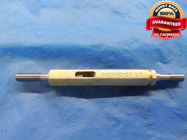 8 64 NS 2B LEFT HAND THREAD PLUG GAGE #8 .164 GO NO GO P.D.'S = .1539 & .1570 LH