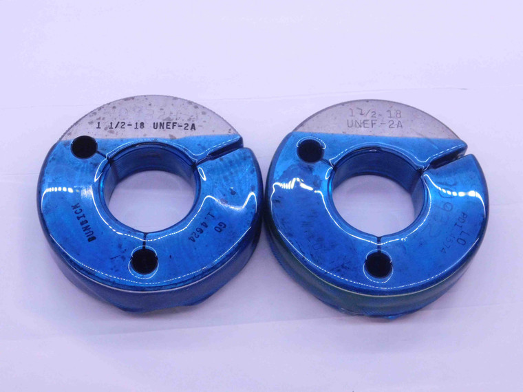 1 1/2 18 UNEF 2A THREAD RING GAGES 1.5 1.50 GO NO GO P.D.'S = 1.4624 & 1.4574 - DW1443RD