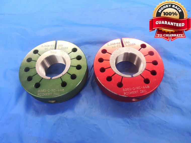 1.248 32 UNS THREAD RING GAGES GO NO GO P.D.'S = 1.2266 & 1.2223 1 1/4 UNDERSIZE