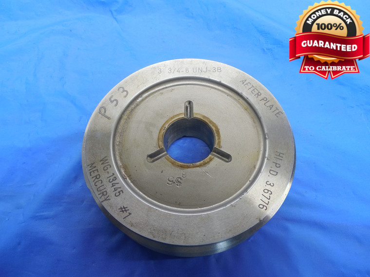 3 3/4 8 UNJ 3B THREAD PLUG GAGE 3.75 NO GO ONLY P.D. = 3.6776 UN-3B N TRILOCK