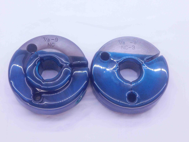 7/8 9 NC 3 THREAD RING GAGES .875 .8750 GO NO GO P.D.'S = .8028 & .7979 UNC-3 - DW11875AC1RL