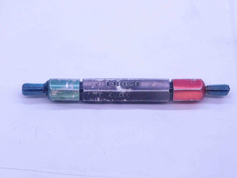 8 32 UNC 3B THREAD PLUG GAGE #8 .164 .1640 GO NO GO P.D.'S = .1437 & .1465 CHECK - DW1727RD