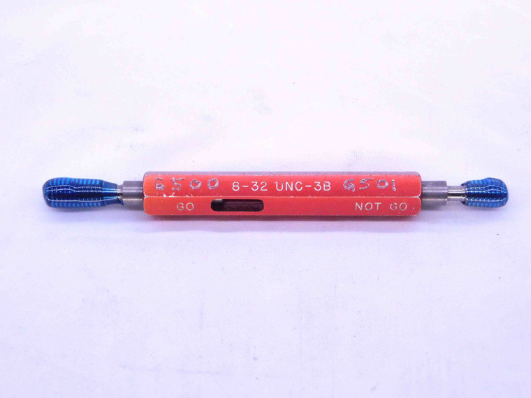 8 32 UNC 3B THREAD PLUG GAGE #8 .164 .1640 GO NO GO P.D.'S = .1437 & .1465 CHECK - DW1727RD