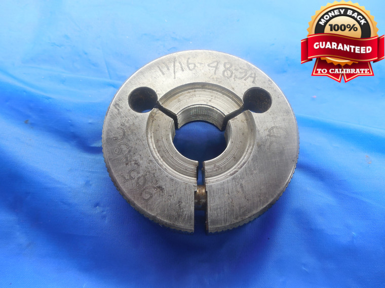 11/16 48 NS 3A THREAD RING GAGE .6875 UNS-3A11/16"-48 GO ONLY QUALITY TOOL