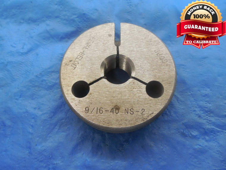 9/16 40 NS 2 THREAD RING GAGE .5625 GO ONLY P.D. = .5463 UNS-2 9/16"-40 3A