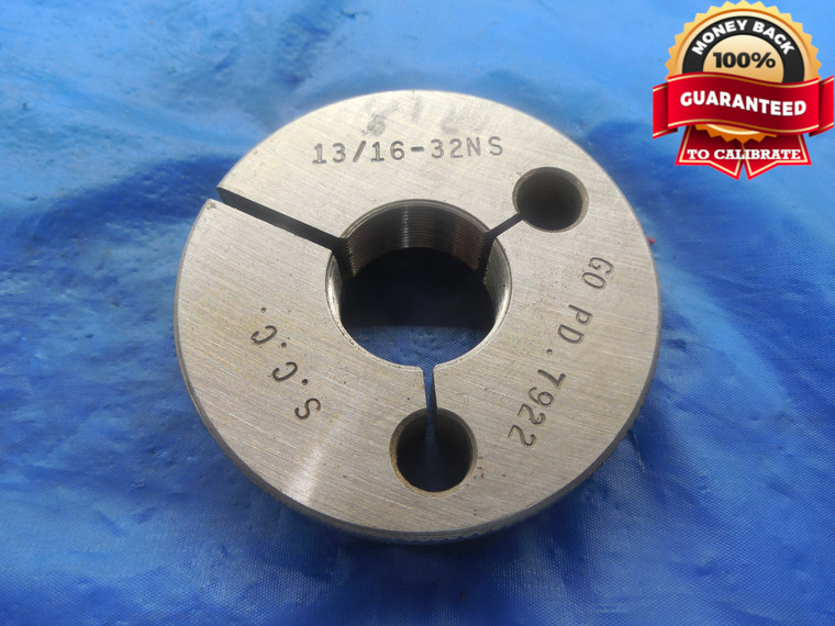 13/16 32 NS THREAD RING GAGE .8125 GO ONLY P.D. = .7922 UNS 13/16"-32 3A