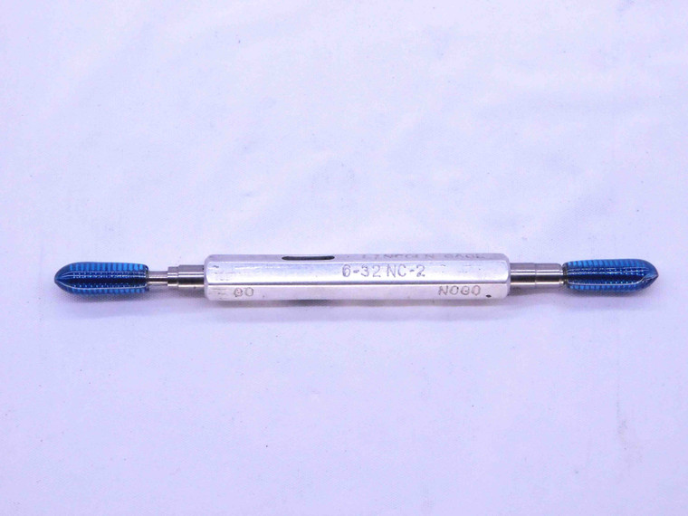 6 32 NC 2 SET THREAD PLUG GAGE #6 .138 .1380 GO NO GO P.D.'S = .1177 & .1150 - DW6888BURL