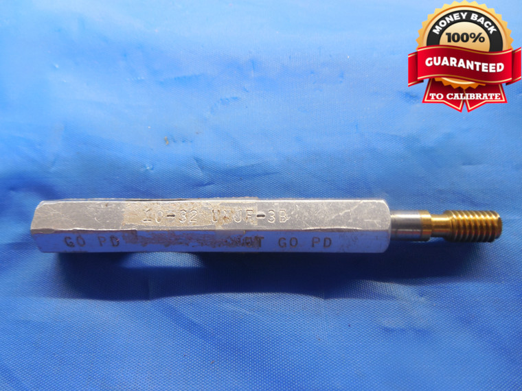 10 32 UNJF 3B TiN COATED THREAD PLUG GAGE #10 .190 NO GO ONLY P.D. = .1726 UNF