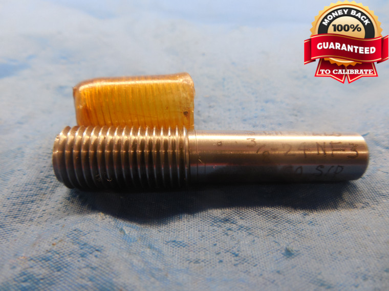 3/8 24 NF 3 THREAD PLUG GAGE .375 GO ONLY P.D. = .3455 UNF-3 QUALITY TOOL