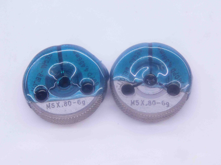 M5 X .8 6g METRIC THREAD RING GAGES 5 0.8 GO NO GO P.D.'S = 4.456 & 4.361 CHECK - DW2117SAC