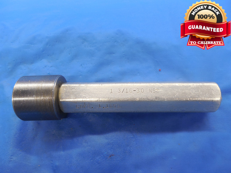 BUDGET 1 3/16 30 NS 2 THREAD PLUG GAGE 1.1875 GO ONLY P.D. = 1.1659 UNS-2 TOOL