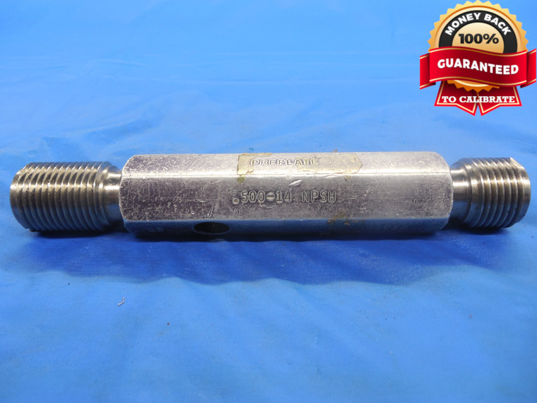 1/2 14 NPSH PREPLATE PIPE THREAD PLUG GAGE .5 GO NO GO P.D.'S = .7870 & .7940