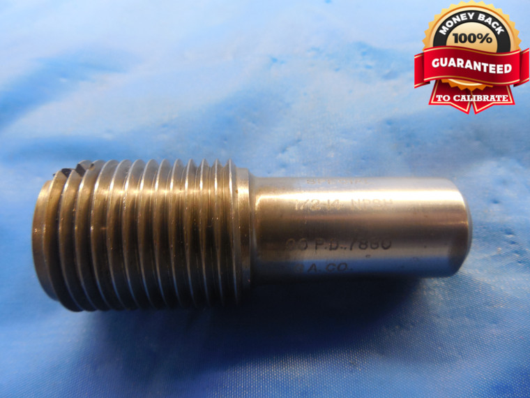 1/2 14 NPSH SPECIAL PIPE THREAD PLUG GAGE .5 GO ONLY P.D. = .7880 STRAIGHT