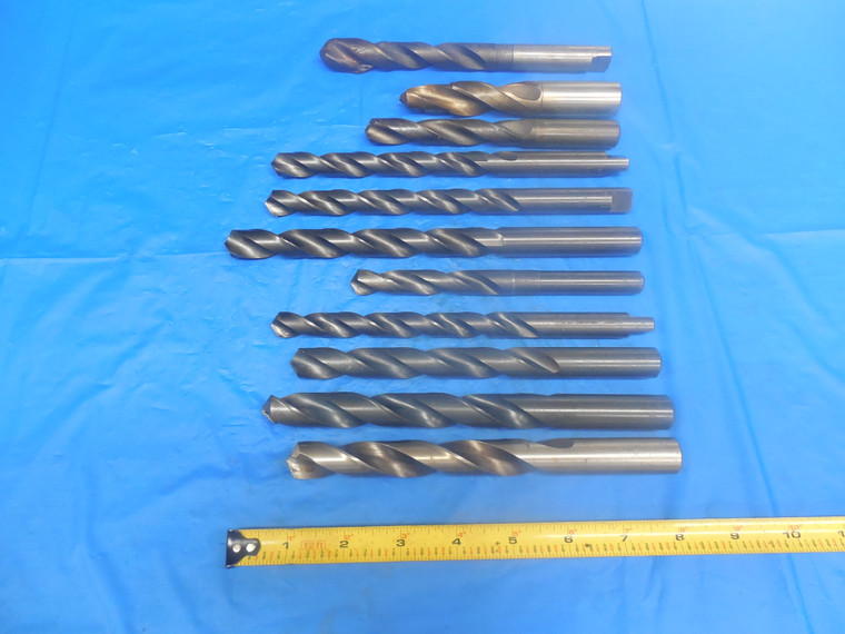 11PCS LOT OF USED MISCELLANEOUS STRAIGHT SHANK DRILL BITS VARIOUS SIZES & BRANDS