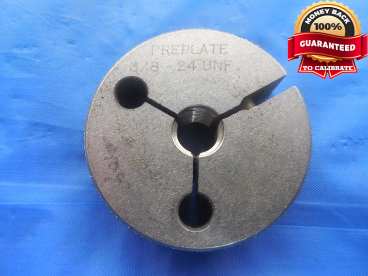 3/8 24 UNF PREPLATE THREAD RING GAGE .375 NO GO ONLY P.D. = .3460 NF QUALITY