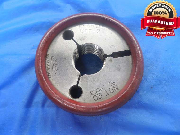 15/16 20 NEF 2 THREAD RING GAGE .9375 NO GO ONLY P.D. = .9003 UNEF-2 QUALITY